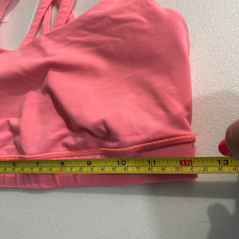 Lululemon Women’s Size 6 Energy Bra Long Line Neon Orange Sports Bra Crossback - Picture 9 of 10